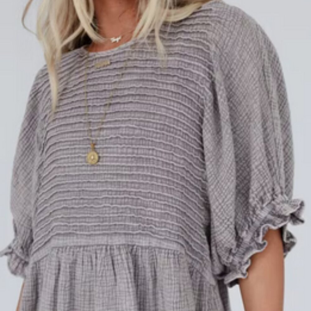 Quinn oversized Puff Sleeve Mini Dress S